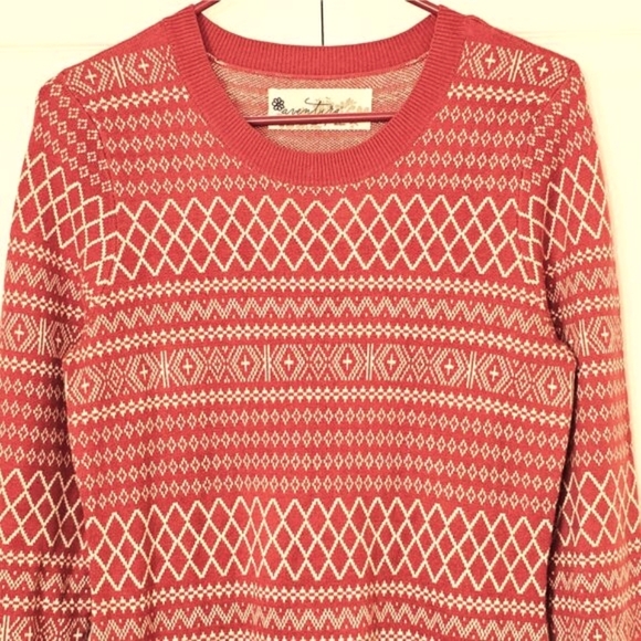 Aventura Orange Sweater Dress Medium Fall Autumn Argyle Warm‎ Winter Knee-Length - Picture 3 of 7